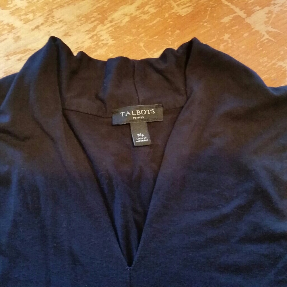 Talbot black long sleeve top v neck turtleneck